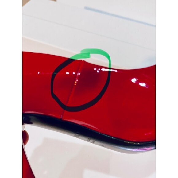 Casadei Red Patent Leather High Heel Pumps sz 36 Faux Rhinestone Gemstone Detail - Picture 4 of 17